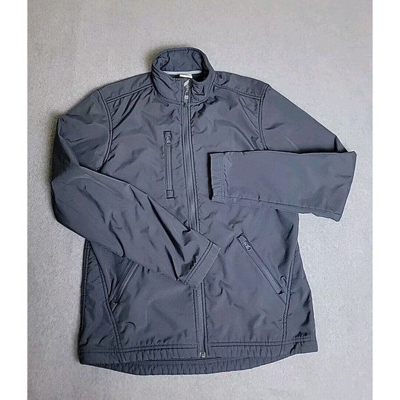Alo Yoga Jacket Mens S Gray Blue Full Zip Pockets Fleece Lined Activewear Gym - Picture 1 of 12